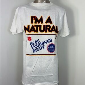 Vintage Single Stitch Ice Cream I’m A Natural White Graphic T-Shirt 🍦